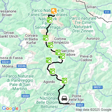 the alta via n1 of the dolomites